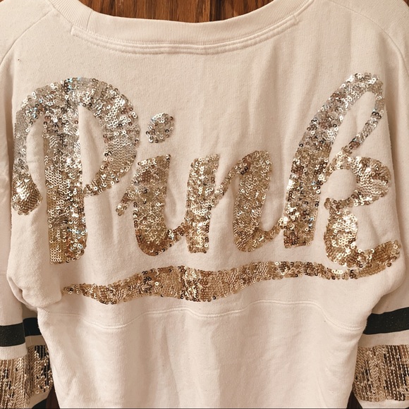 PINK Victoria’s Secret Varsity Ombré Bling Crew Size XS - Picture 8 of 13